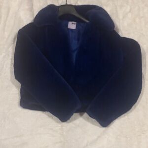 SO Women's Deep Blue Faux Fur Puffer Jacket